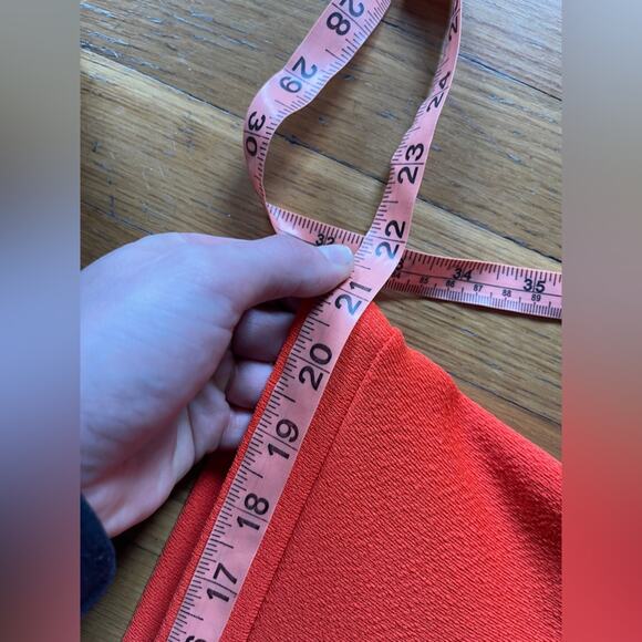 70s Vintage Double Knit Bright Orange Polyester Kick Flares - Picture 9 of 13